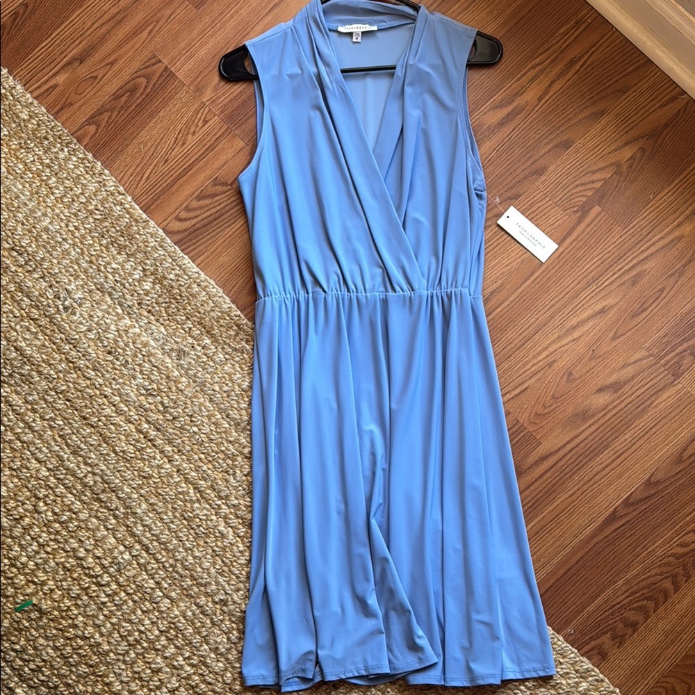 Tash + Sophie Blue Stretchy Sleeveless Dress, Medium NWT
